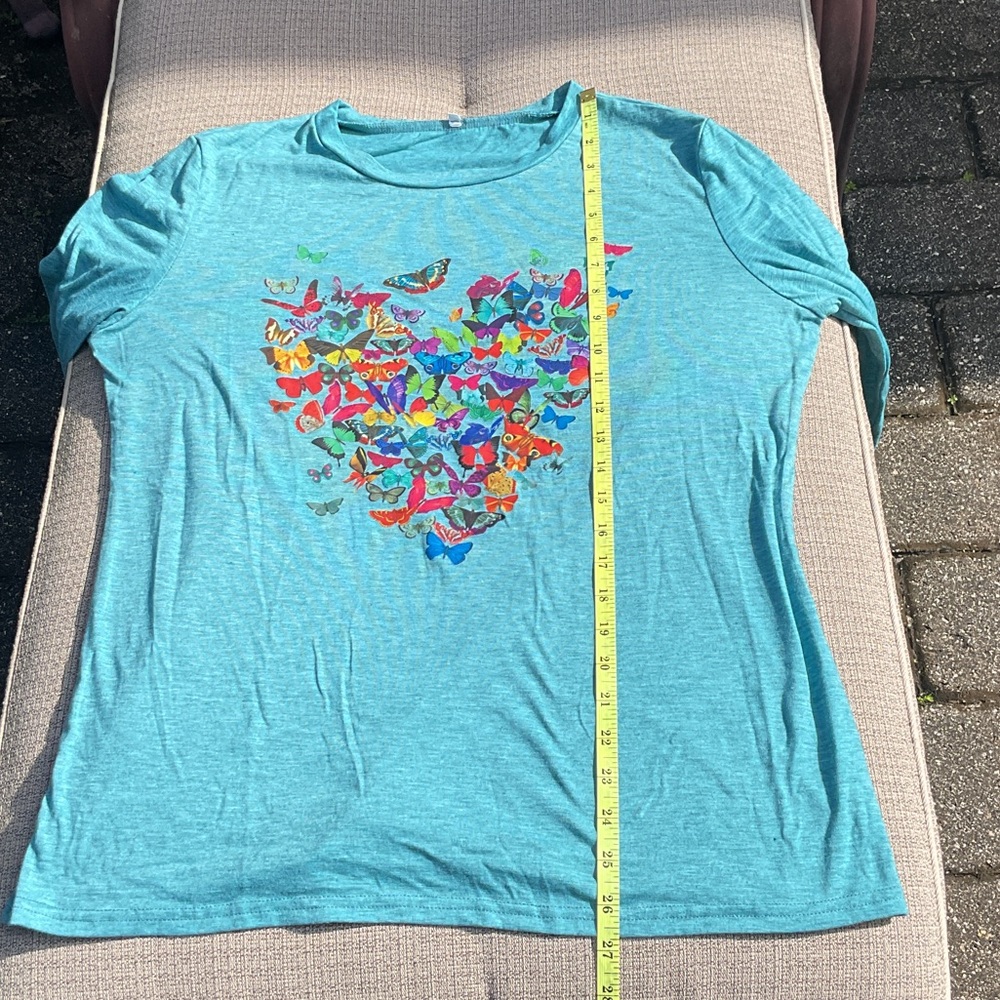 Colorful Butterfly Print Long Sleeve Shirt - Picture 5 of 7